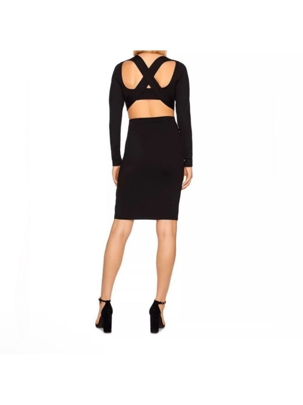 Susana Monaco Black Cutout Back Dress